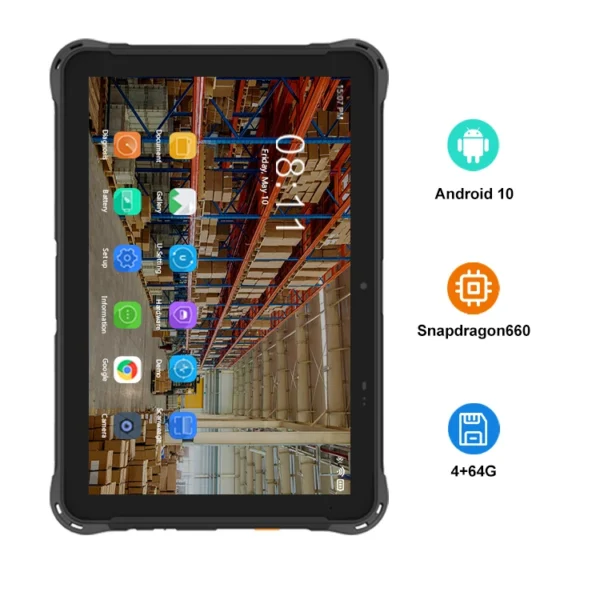 Urovo P8100P Dustproof Portable10 Inch Handheld Industrial Tablet 2.2GHz IP67 4G Touch Zebra Android Industrial Tablet Rugged - Image 2