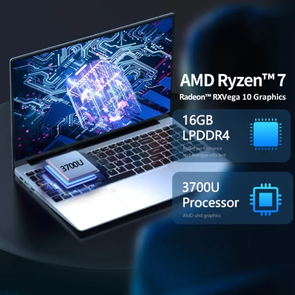 VGKE AMD R 7 3700 Socket AM4 Desktop CPU Processor 3.6 Ghz 6-core CPU Netbook 15.6 Inch Laptop