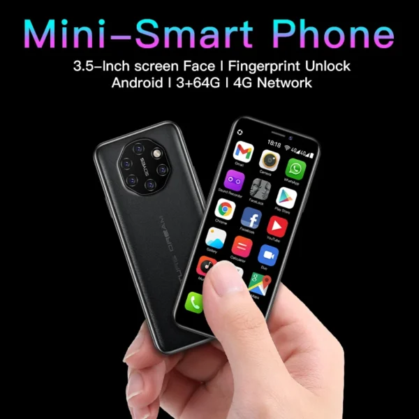 2022 New Arrival SOYES S10I Supper Mini Android 4G Smartphone Ultra Thin Student Mobile Phone with Face Fingerprint Recognition - Image 5