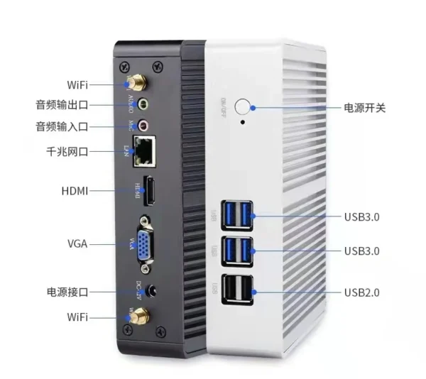 J1800 Dual Core I5 I7 Embedded Industrial Fanless XCY Mini PC Control Host Computer for Business SSD Windows 10 64GB 128GB DDR3 - Image 6
