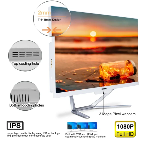 Hystou AIO PC 23.8 Inch All-In-One Gaming Desktop with Core I7 10750H and Win10 Touch Screen LCD for Home Office Use - Image 6
