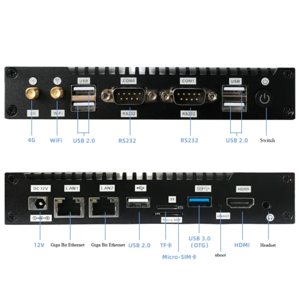 DYASUO Fanless RK3288 RK3399 RK3568 Mini Industrial PC VGA 4GB 32GB Android Linux Embedded Rugged Computer RS232 In-Stock - Image 4