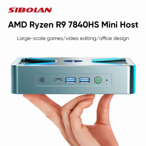 SIBOLAN Mini PC Computer HD DP Type-c Display DDR4 NVME SSD 2700HU 3550H AMD Mini PC Gaming Mini Gaming Pc W&indows10