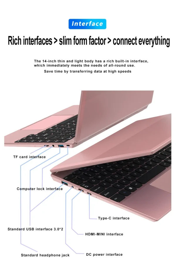 Greatasia Touch Screen Laptop Intel N95 N100 Laptop 180 ° Opening Ordinateur Portable Brand New Laptop - Image 5