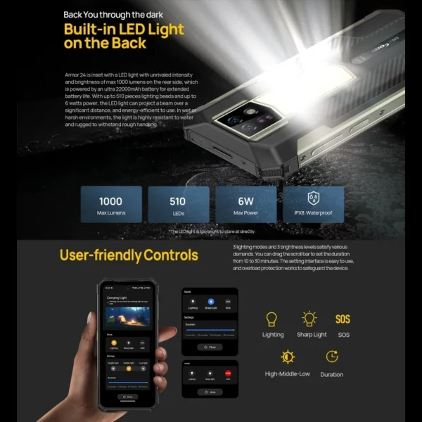 Large Stock  Ulefone Armor 24 12GB+256GB Rugged Phone 22000mAh 6.78 Inch Android 13 NFC Mobile Phones - Image 2