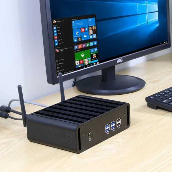 XCY Fanless Office Mini Pc Core I3 5005U 8xUSB Mini Linux Computers Portable Support OEM/ODM - Image 2