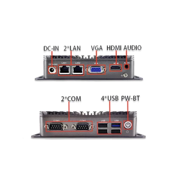 J1900 Quad Core Cpu Barebone NUC Rugged Embedded Control Fanless Industrial Computer Mini PC for windows 10 - Image 4