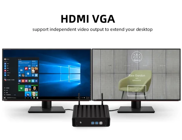 XCY Fanless Office Mini Pc Core I3 5005U 8xUSB Mini Linux Computers Portable Support OEM/ODM