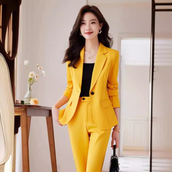 Red Blazer Women's Fall Winter Fashion Temperament Goddess Style Suit Suit - Image 2
