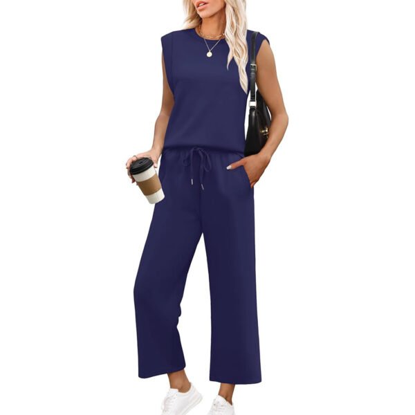 Loose Sleeveless Suit Round Neck Vest Top Two-piece Pants - Image 5