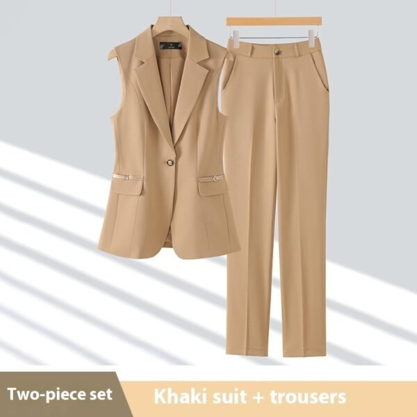 High-end Slim-fit Temperament Professional Vest Two-piece Set - Image 7
