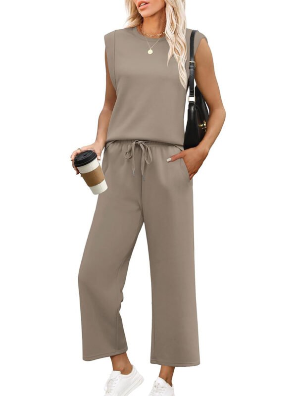 Loose Sleeveless Suit Round Neck Vest Top Two-piece Pants - Image 6