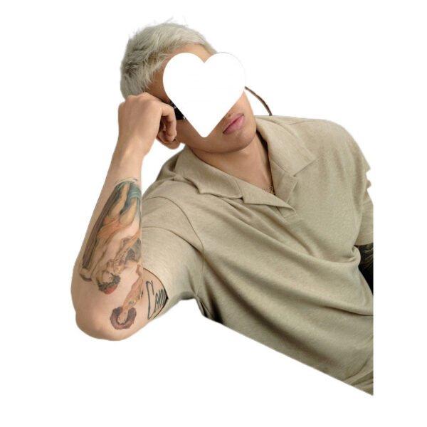 Lapel Short-sleeved T-shirt Men's Casual Top And Trousers Suit - Image 6
