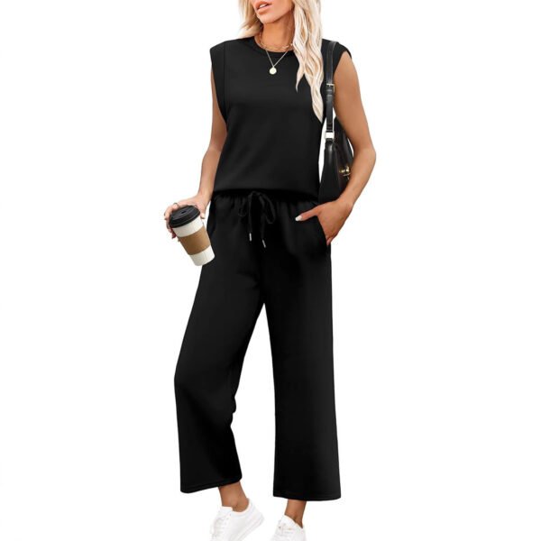 Loose Sleeveless Suit Round Neck Vest Top Two-piece Pants - Image 3