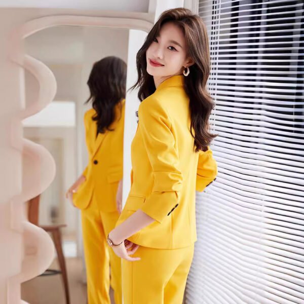 Red Blazer Women's Fall Winter Fashion Temperament Goddess Style Suit Suit - Image 4