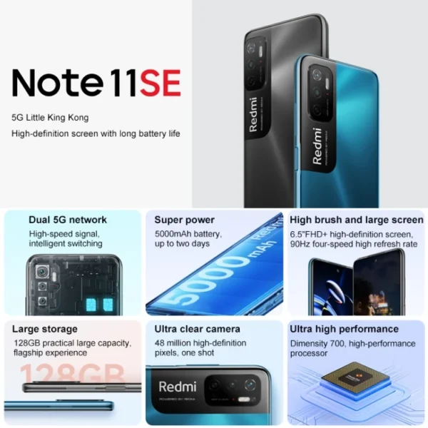 New Arrival Xiaomi Redmi Note 11SE 5G 48MP Camera 128GB Xiaomi Mobile Phone Smartphone - Image 4