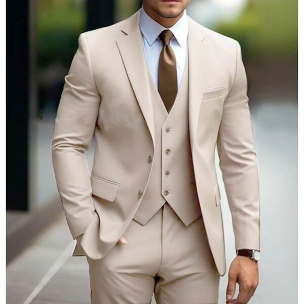 Business Casual Men's Three-piece Suit For Bridegroom Men's Wedding - Image 2