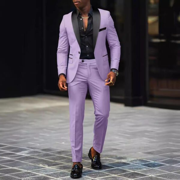Men's Business Casual Suit Coat Trouser Suit - Image 2