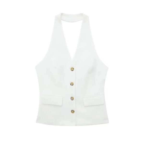 Women's Waistcoat Linen Vest Suit - Image 5