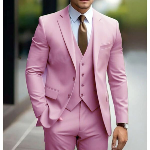 Business Casual Men's Three-piece Suit For Bridegroom Men's Wedding - Image 10