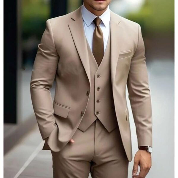 Business Casual Men's Three-piece Suit For Bridegroom Men's Wedding - Image 6
