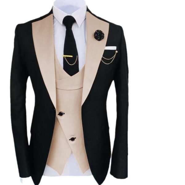 Men's Slim Fit Business Vest Coat Trousers Suit - Image 5