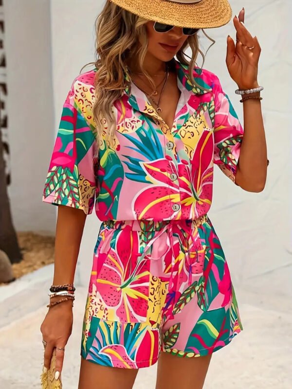 Hawaiian Style Short Sleeve Shirt Shorts Suit - Image 8