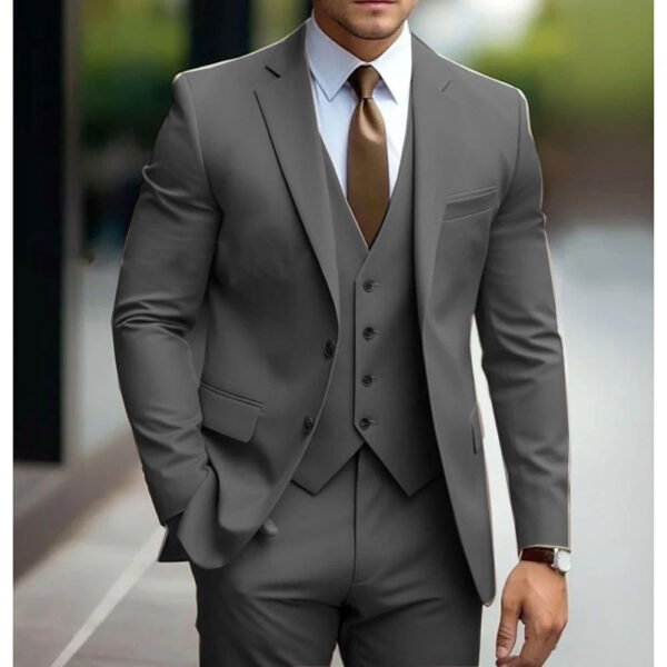 Business Casual Men's Three-piece Suit For Bridegroom Men's Wedding - Image 8