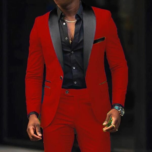 Men's Business Casual Suit Coat Trouser Suit - Image 7