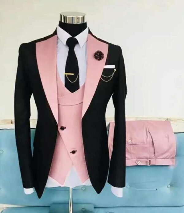Men's Slim Fit Business Vest Coat Trousers Suit - Image 8