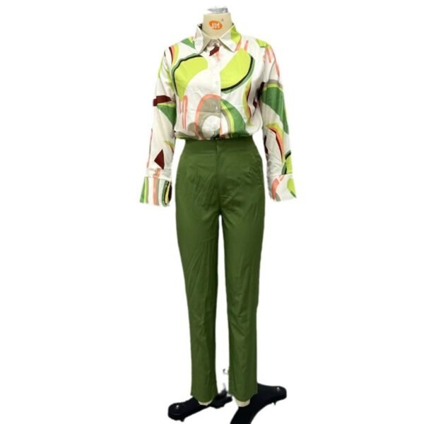 Printed Shirt Slim Trousers Casual Two-piece Suit - Image 5