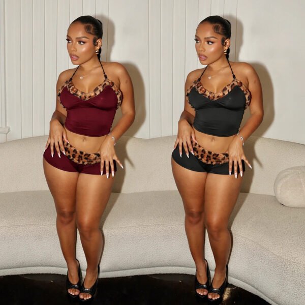 Women's Lace-up Ultra Short Two-piece Set