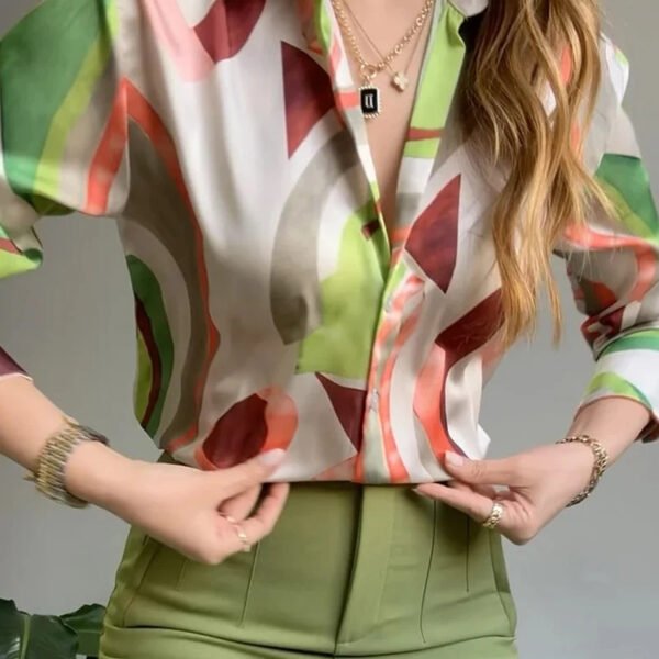 Printed Shirt Slim Trousers Casual Two-piece Suit - Image 2