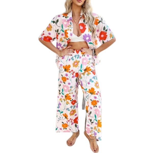 Holiday PO'MY Shia Geometric Contrast Color Cardigan Suit - Image 5