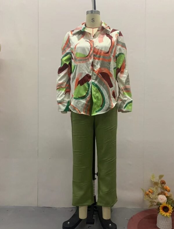 Printed Shirt Slim Trousers Casual Two-piece Suit - Image 6