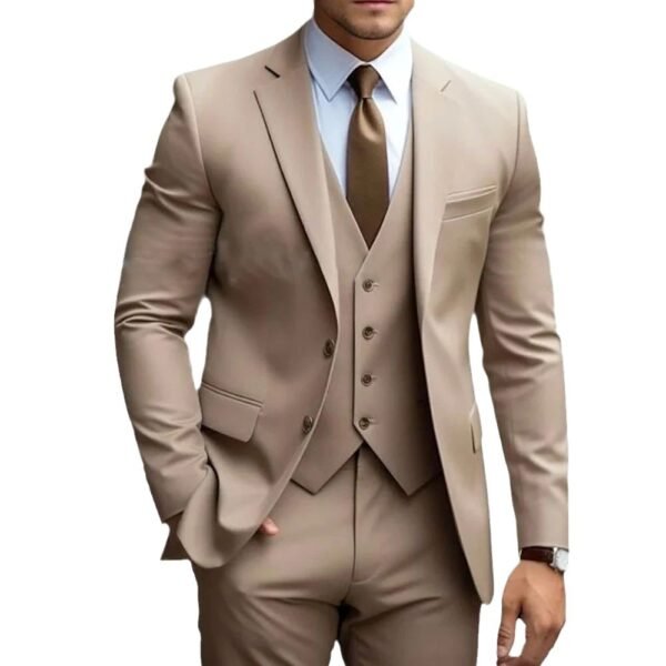 Business Casual Men's Three-piece Suit For Bridegroom Men's Wedding - Image 5