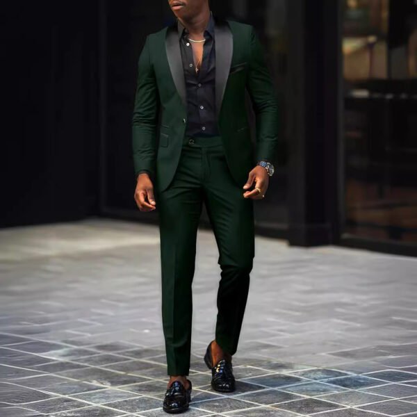 Men's Business Casual Suit Coat Trouser Suit - Image 4