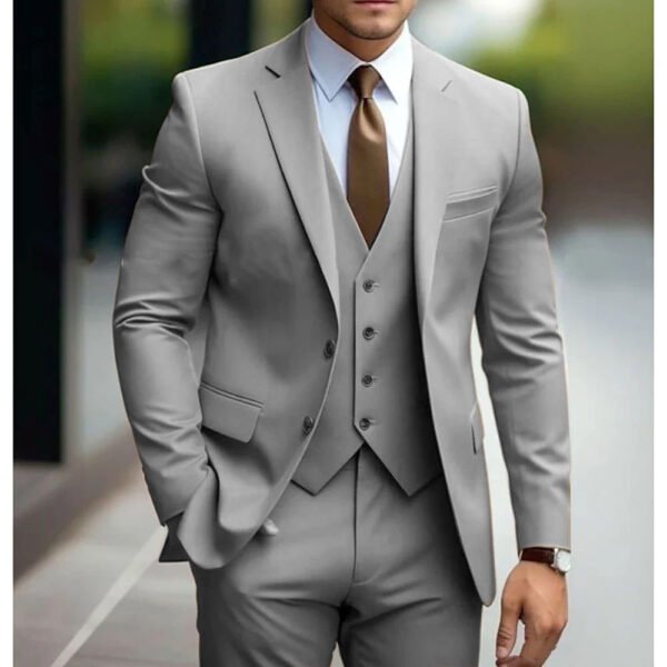 Business Casual Men's Three-piece Suit For Bridegroom Men's Wedding - Image 7