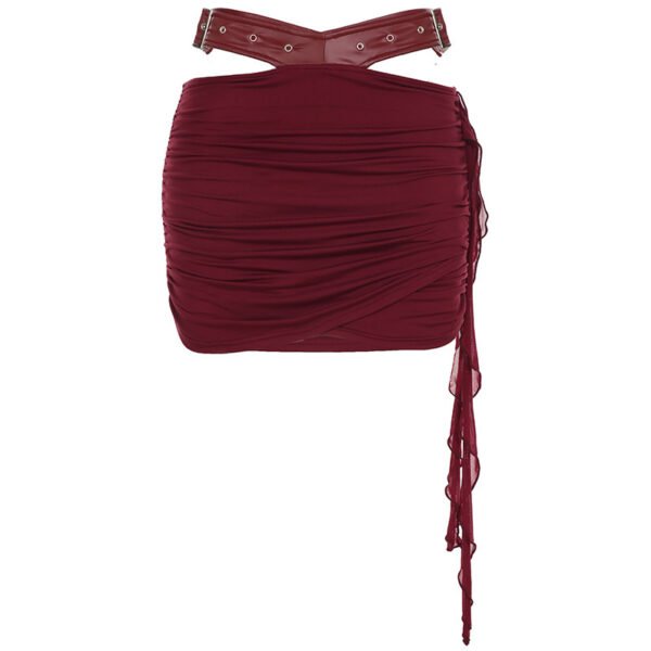 Lace-up Tube Top Top Leather Hollow Out Wrist Hanging Package Hip Skirt Suit - Image 10