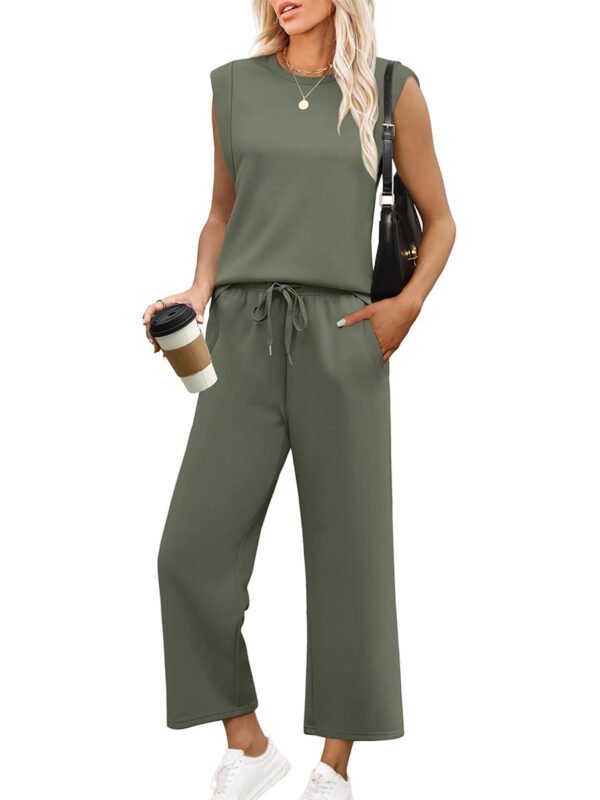 Loose Sleeveless Suit Round Neck Vest Top Two-piece Pants - Image 8