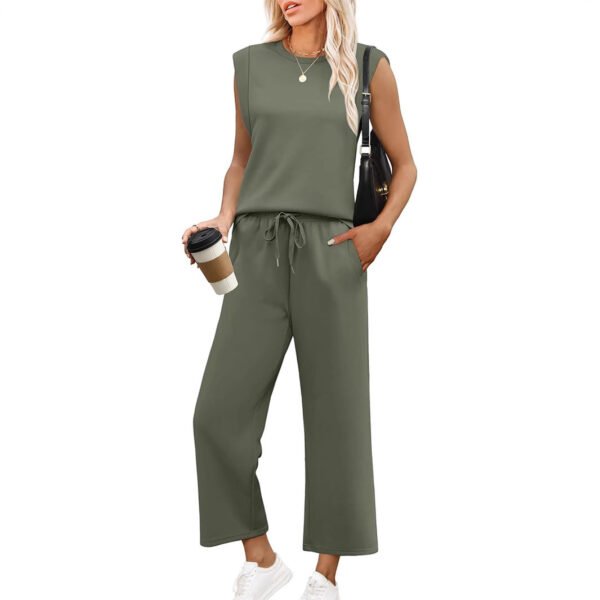 Loose Sleeveless Suit Round Neck Vest Top Two-piece Pants - Image 4