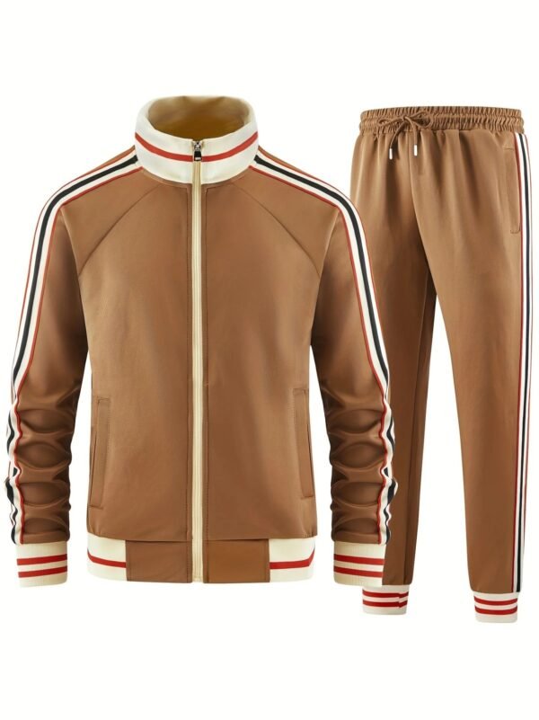 Turtleneck Zipper Cardigan Top Trousers Suit - Image 2
