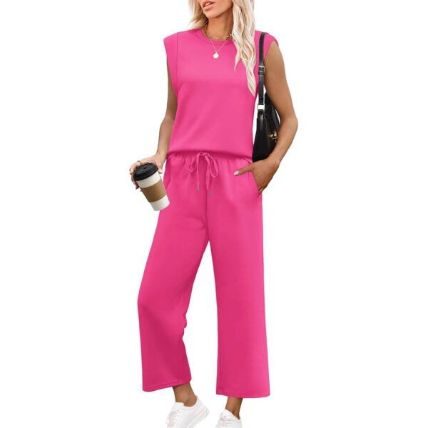 Loose Sleeveless Suit Round Neck Vest Top Two-piece Pants - Image 2