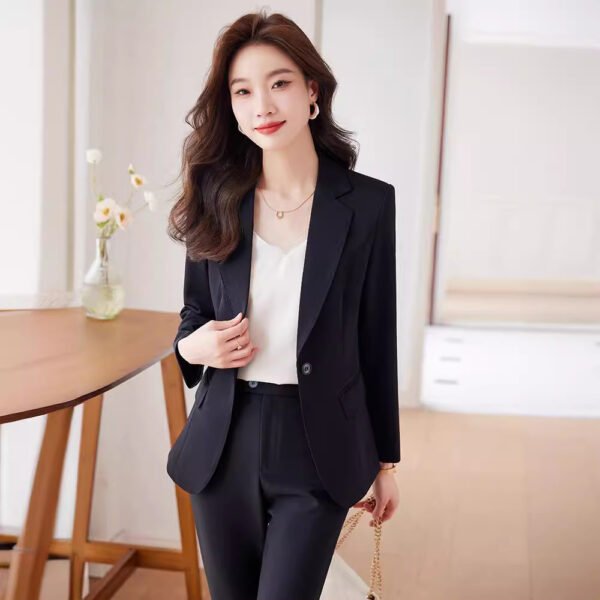 Red Blazer Women's Fall Winter Fashion Temperament Goddess Style Suit Suit - Image 3