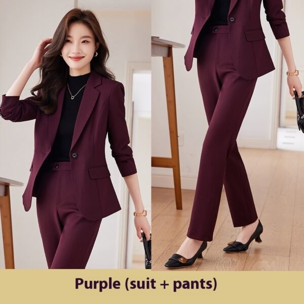 Red Blazer Women's Fall Winter Fashion Temperament Goddess Style Suit Suit - Image 9