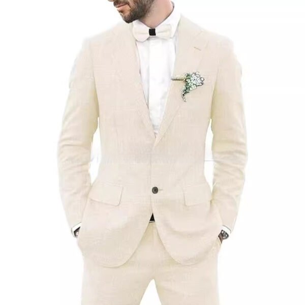 Men's Suit Wedding Party Suit Slim Fit Casual Coat Trousers - Image 3