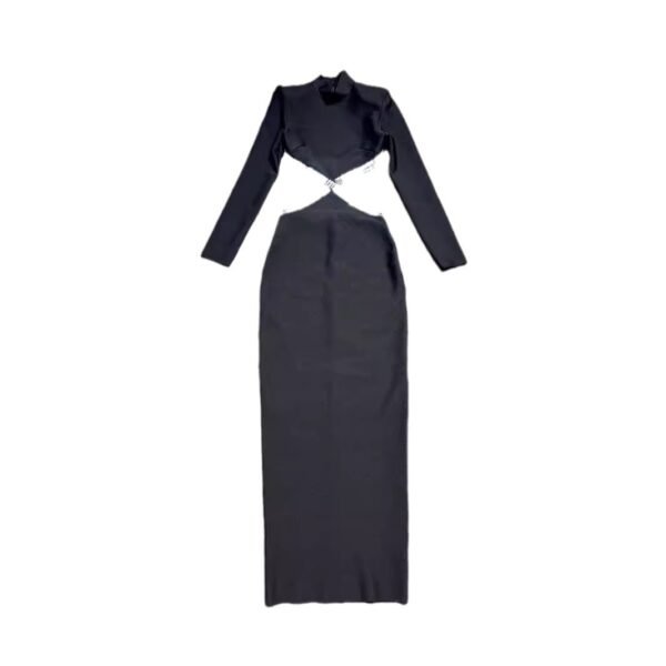 Refined Rhinestone Backless Formal Dress - Image 5