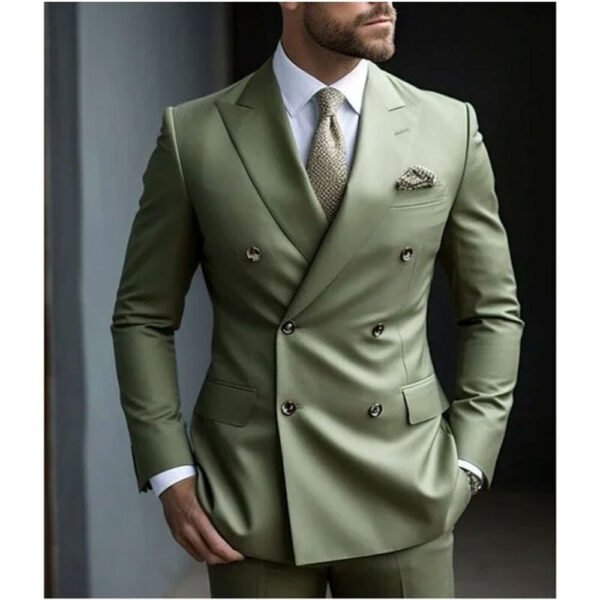 Men's Two-piece Suit Korean Style Slim Fit Business Best Man Casual Suit - Image 5