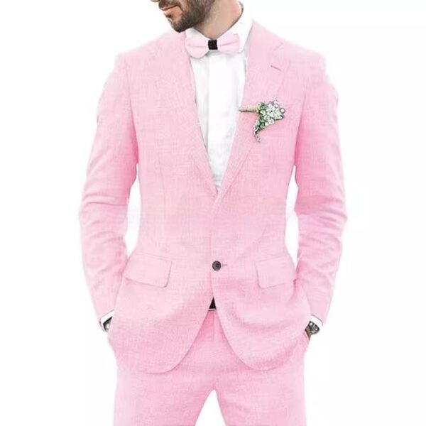 Men's Suit Wedding Party Suit Slim Fit Casual Coat Trousers - Image 5