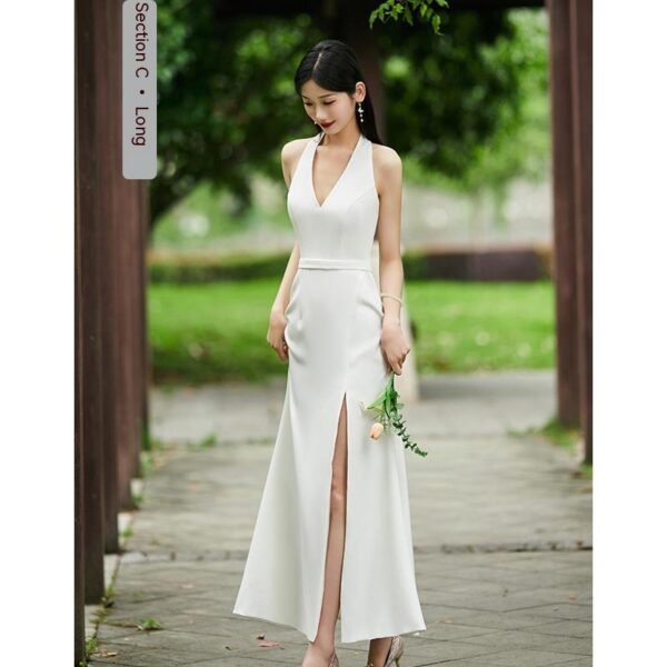 White Bridesmaid Dress Senior Dress Daily Style Formal Dress - Image 8
